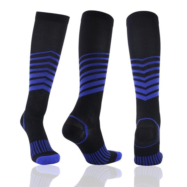 Chaussettes-de-compression-bleu