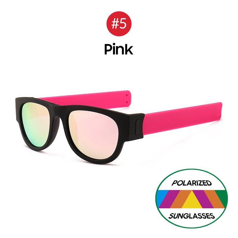 Lunettes-de-soleil-pliantes-polarisées-rose