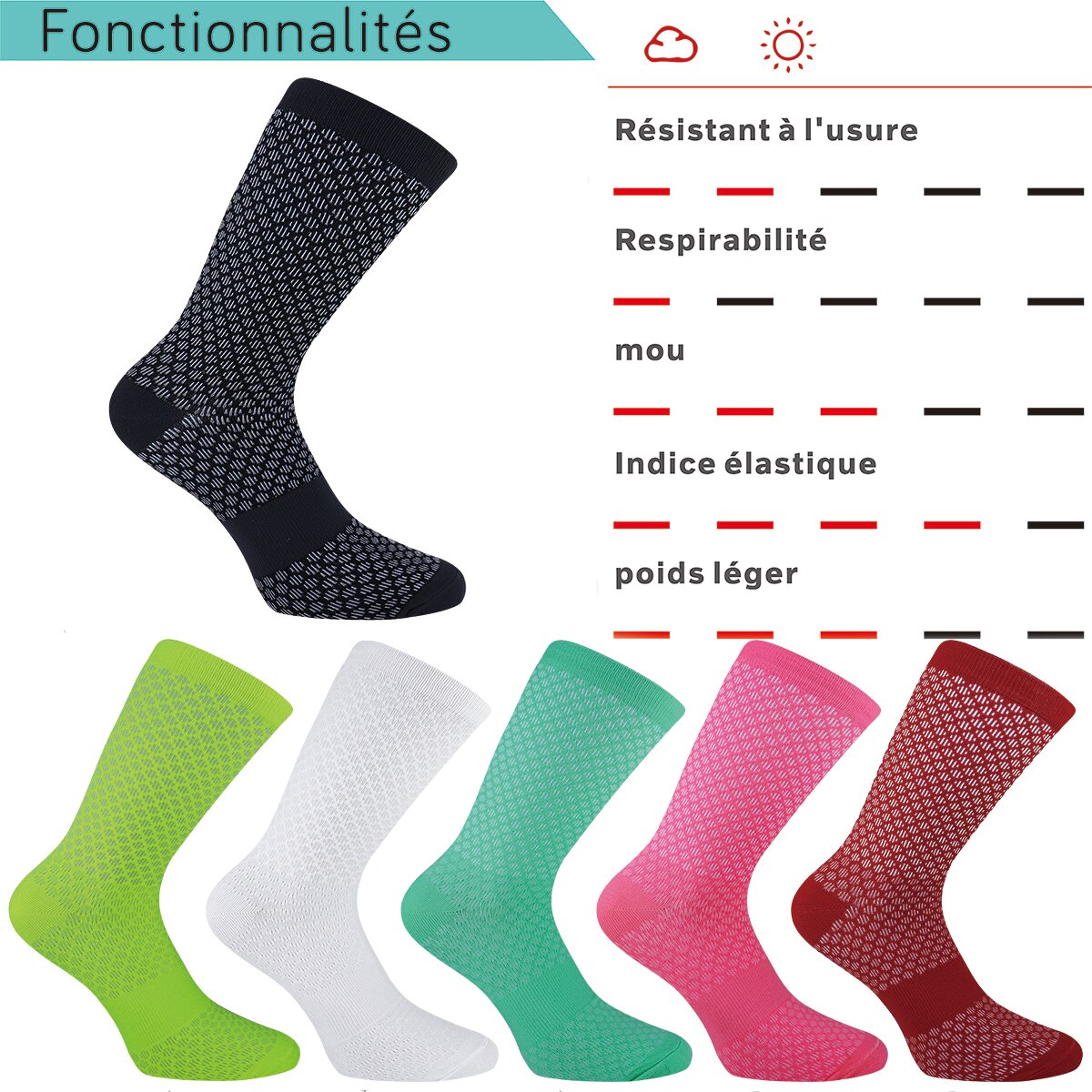 Chaussettes-de-sport-multicolores-fonctionnalités