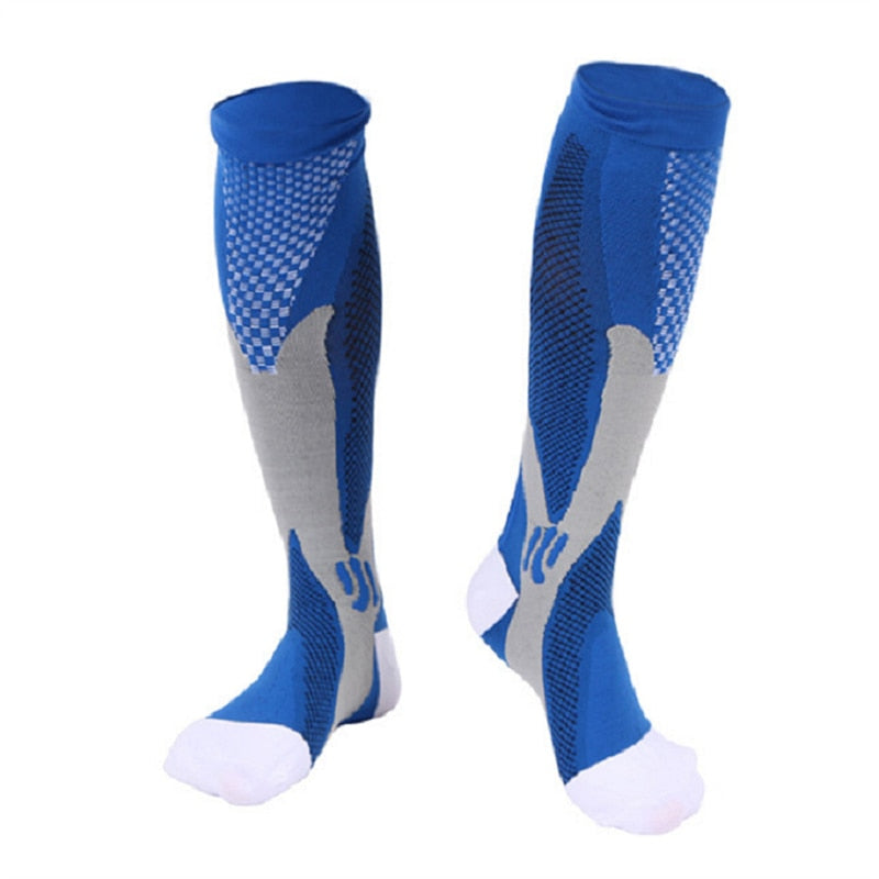 Chaussettes-de-compression-bleu